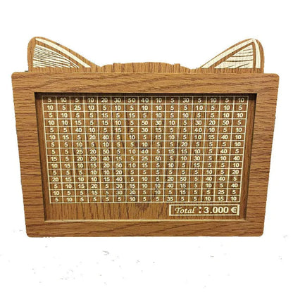 Wooden Piggy Bank with Cat Ears WEM Support (www.WEM.support)