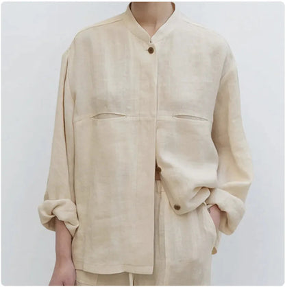 Women's Pure Linen Shirt WEM Support (www.WEM.support)