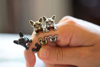 Antique Style French Bulldog Ring WEM Support (www.WEM.support)