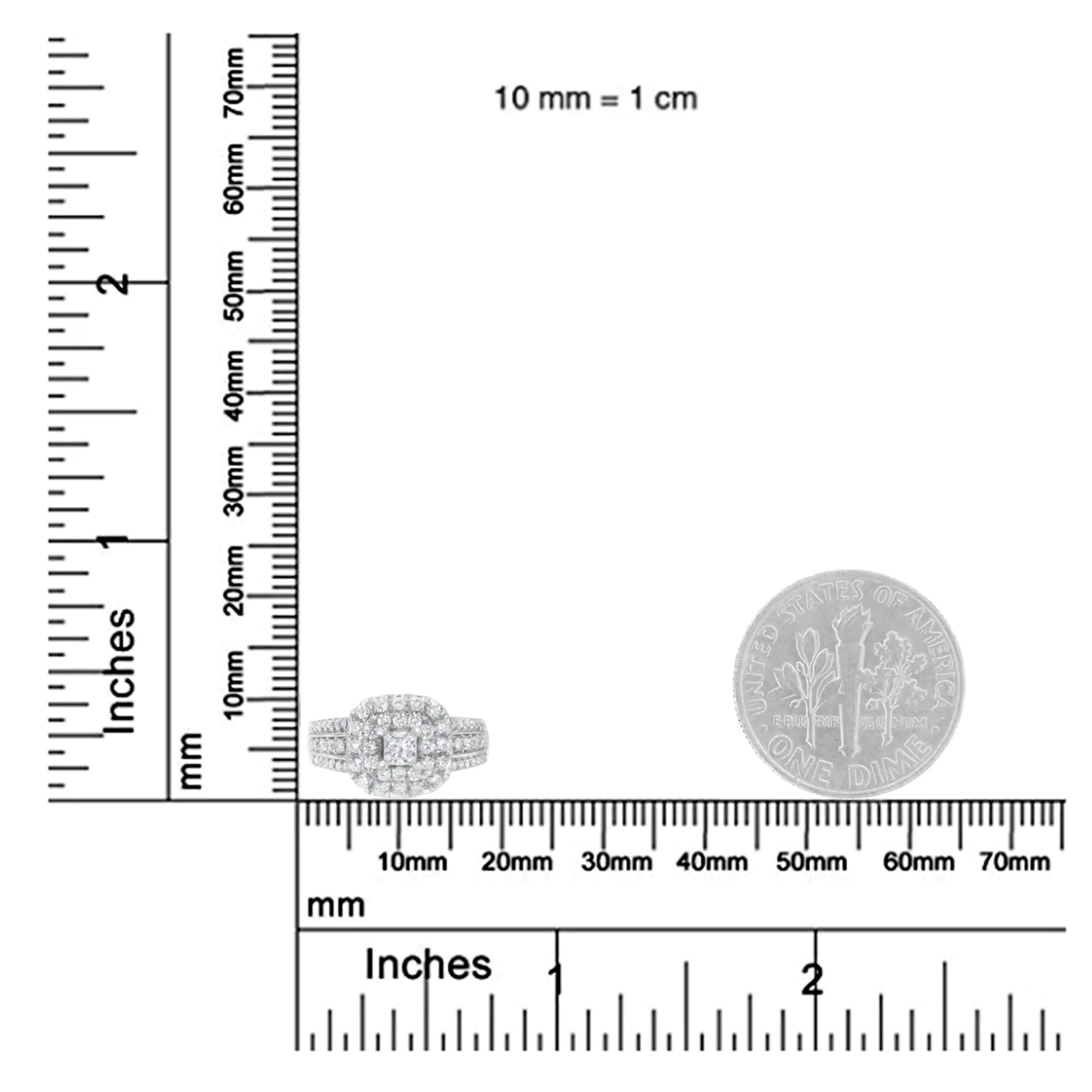 14KT White Gold Diamond Cluster Ring (1 cttw, H-I Color, I1-I2 Clarity) WEM Support (www.WEM.support)