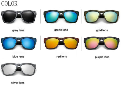 Square Bamboo  Retro Sunglasses WEM Support (www.WEM.support)