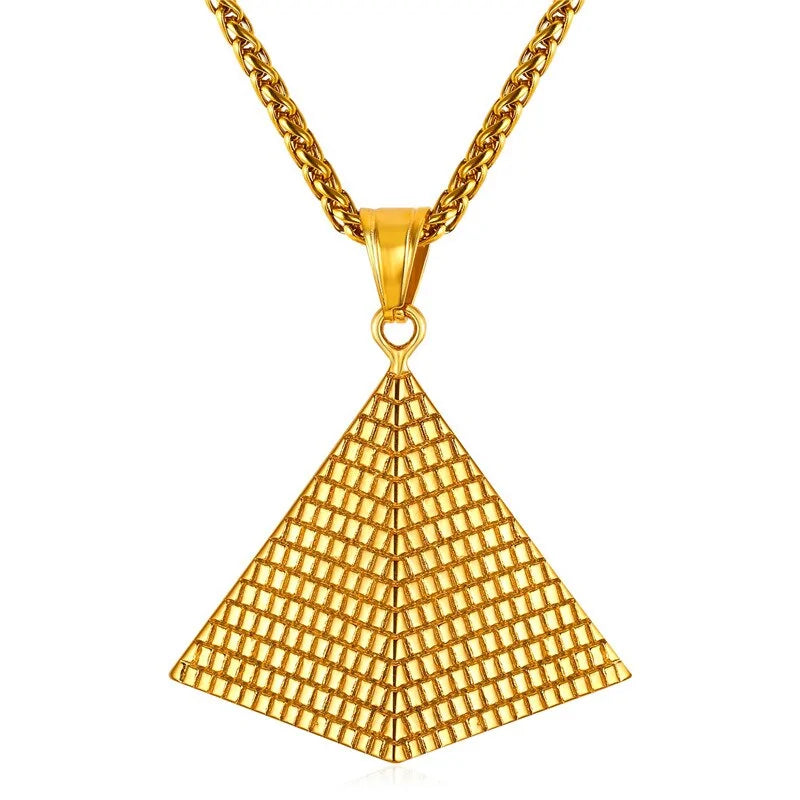 Egyptian Pyramid Pendant Charm Necklace WEM Support (www.WEM.support)