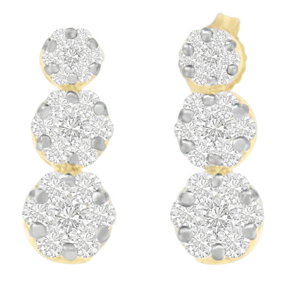 14K Yellow Gold Round-cut Diamond Earring (2 cttw, I-J Color, VS1-VS2 Clarity) WEM Support (www.WEM.support)