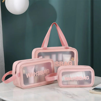 Transparent Makeup and Wash Bag Set WEM Support (www.WEM.support)