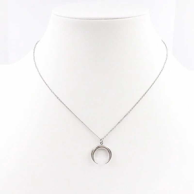 Moon Necklace Stainless Steel WEM Support (www.WEM.support)