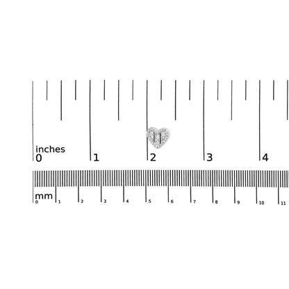 .925 Sterling Silver 1/2 Cttw Round and Baguette Diamond Composite Heart Shaped Stud Earring (I-J Color, SI2-I1 Clarity) WEM Support (www.WEM.support)