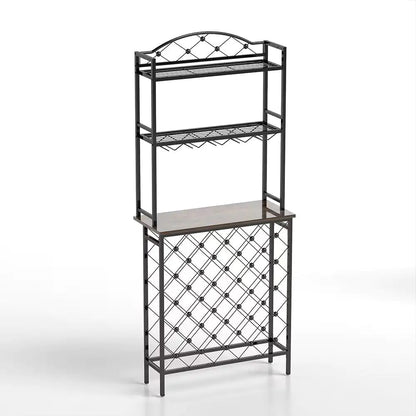 Tall Wine Holder Stand With Wine Glass Holder WEM Support (www.WEM.support)