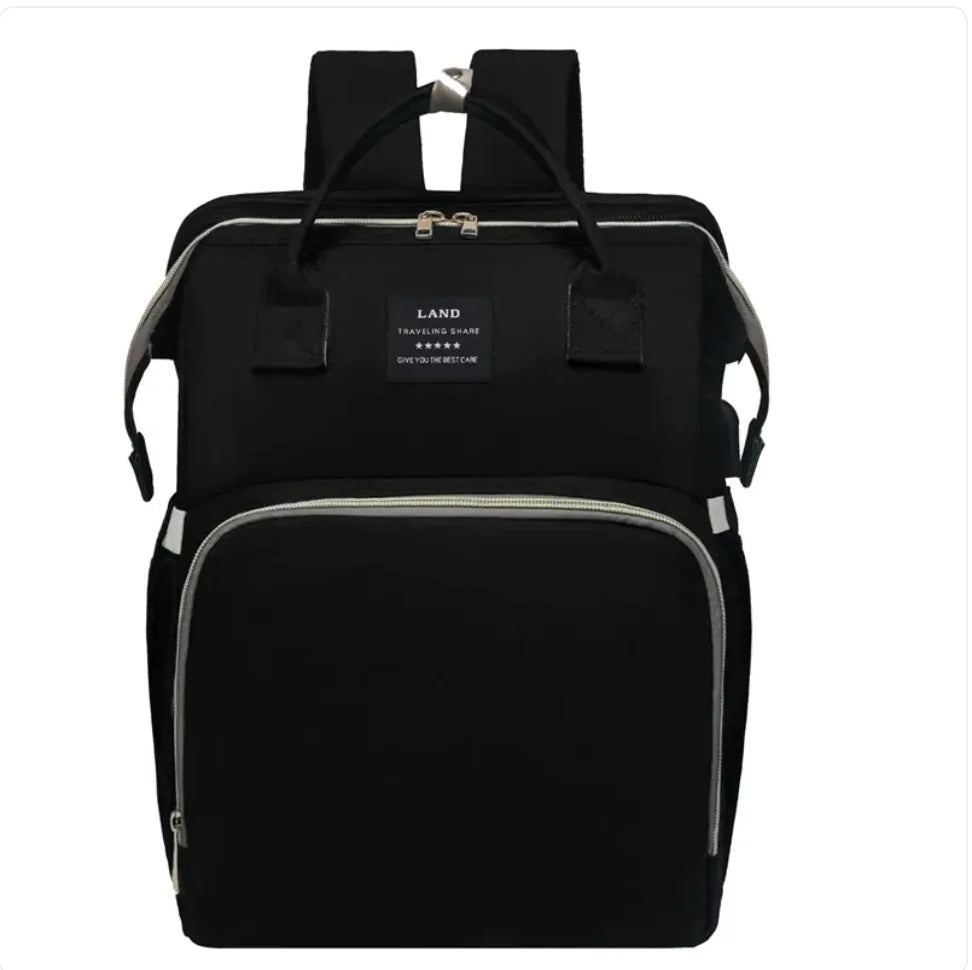 Multifunctional Maternity Diaper Backpack with Removable Mosquito Net and Baby Crib WEM Support (www.WEM.support)