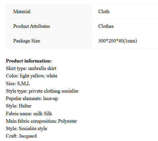 V-neck Halter Sleeveless Jacquard Lace-up Waist Dress WEM Support (www.WEM.support)