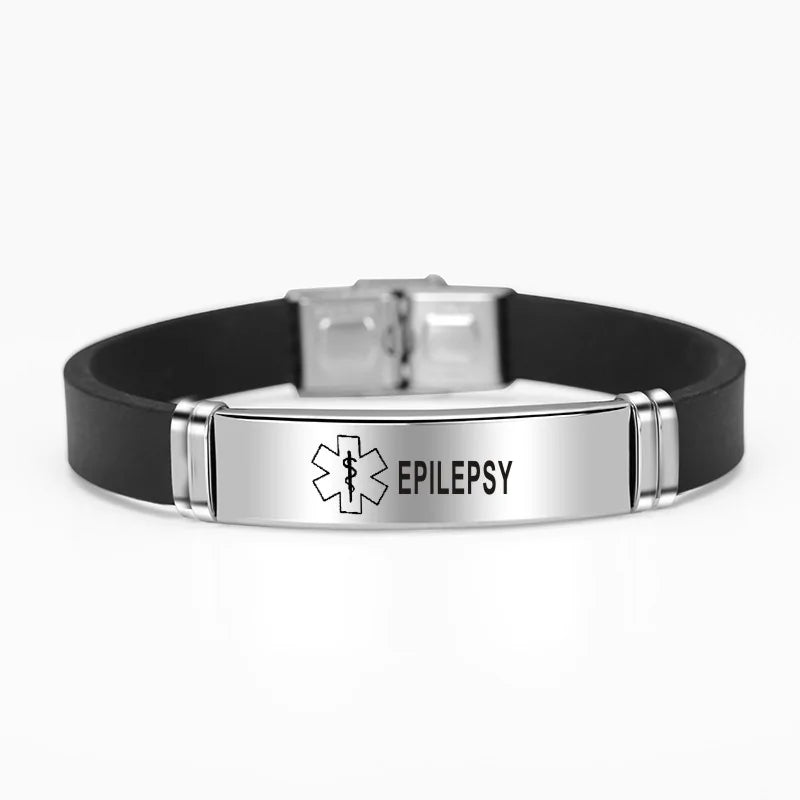 Silicone Medical Alert ID Bracelet WEM Support (www.WEM.support)