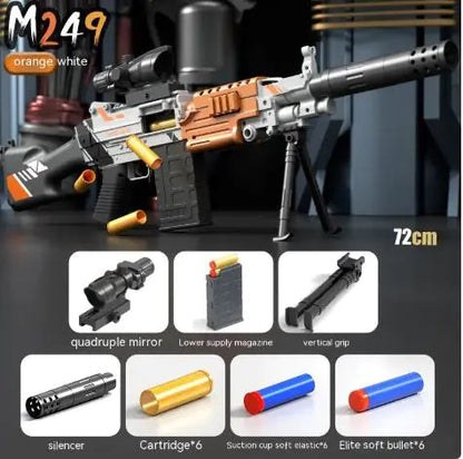 M249 Manual Soft Bullet Gun Toy WEM Support (www.WEM.support)