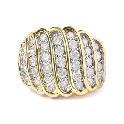 10 Yellow Gold 2.00 Cttw Diamond Multi Row Cocktail Band Ring (I-J Color, I1-I2 Clarity) WEM Support (www.WEM.support)