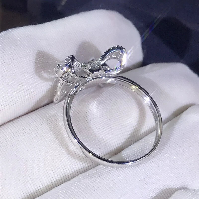 Handmade Bowknot Silver Ring WEM Support (www.WEM.support)