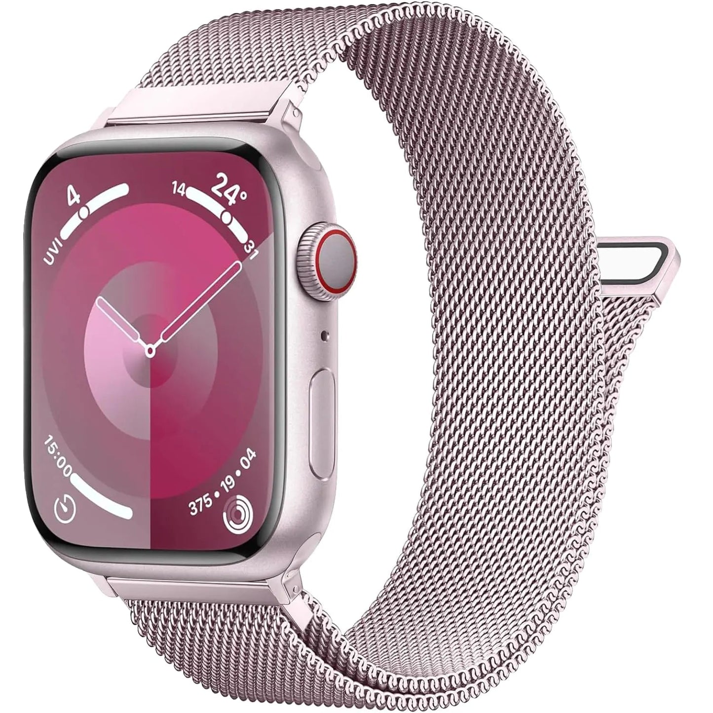 Patented Milanese Loop Compatible with Apple Watch Band 46mm 44mm 45mm 49mm 38mm 40mm 41mm 42mm for Women Men, Magnetic Stainless Steel Clasp for iWatch Bands Series SE 10 9 8 7 6 5 4 3 Ultra 2 1 HejK.com