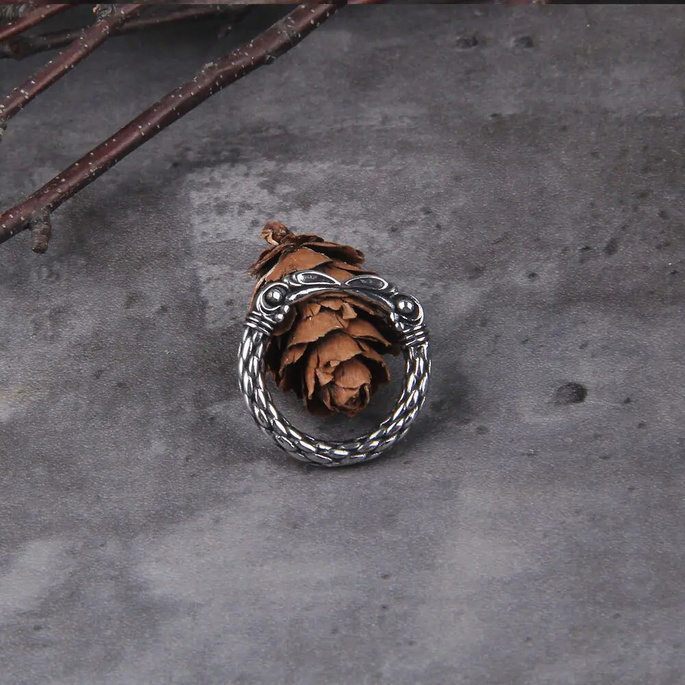 Viking Men Two Entwined Ravens Ring Norse Mythology WEM Support (www.WEM.support)