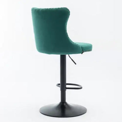 Swivel Velvet Barstools Adjusatble Seat Height From 25-33 Inch Green,Set Of 2 WEM Support (www.WEM.support)