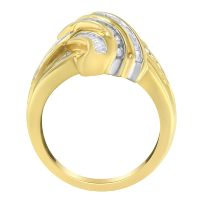 10K Yellow Gold Diamond Bypass Ring (1.0 cttw, H-I Color, I2-I3 Clarity) WEM Support (www.WEM.support)