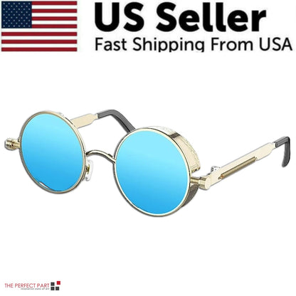 Retro Round Polarized Sunglasses Men Women Vintage Gothic Steampunk Glasses WEM Support (www.WEM.support)