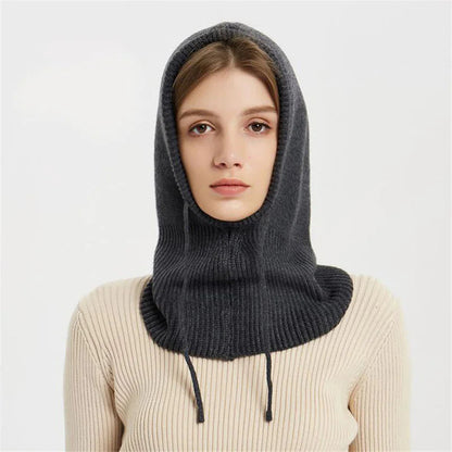 Cozy Knit All-in-One Hat & Scarf Pullover WEM Support (www.WEM.support)