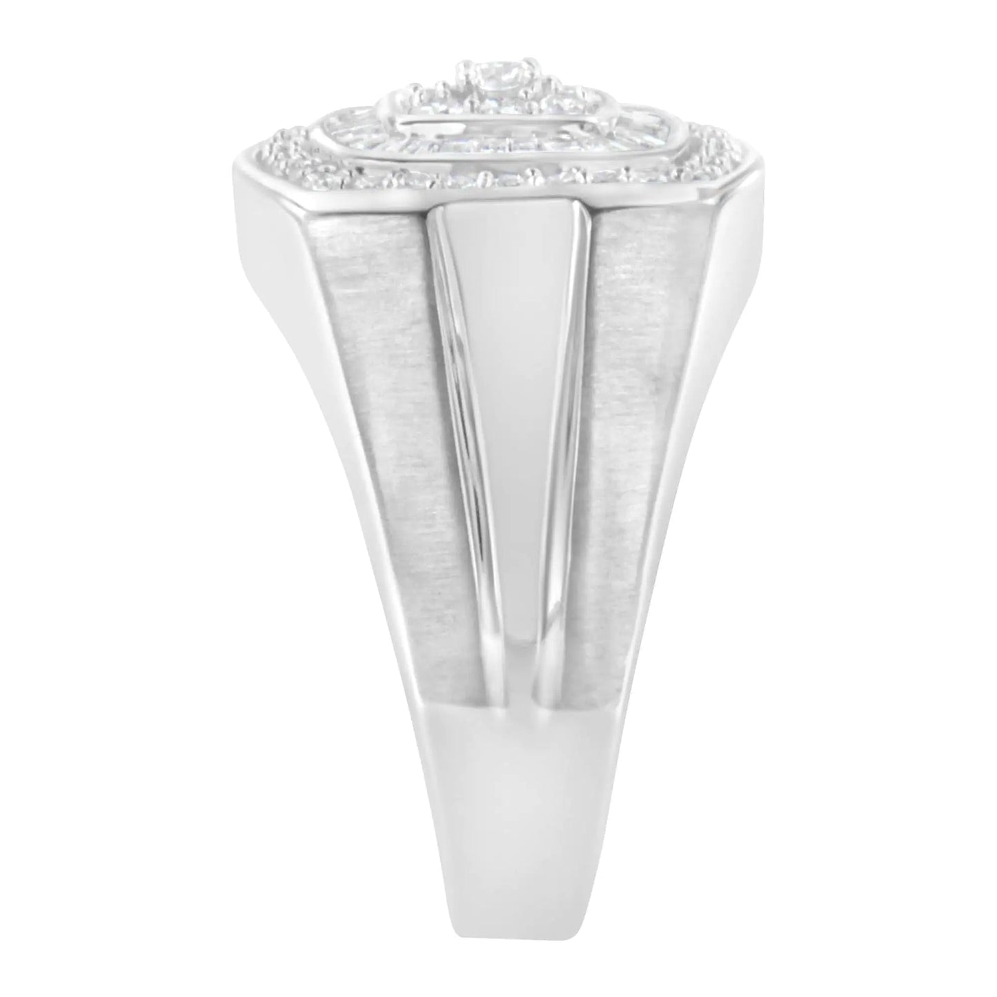 14K White Gold Men's Diamond Band Ring (1 cttw, H-I Color, SI1-I2 Clarity) WEM Support (www.WEM.support)