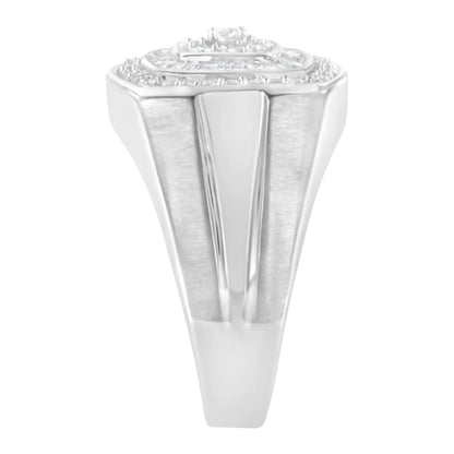 14K White Gold Men's Diamond Band Ring (1 cttw, H-I Color, SI1-I2 Clarity) WEM Support (www.WEM.support)