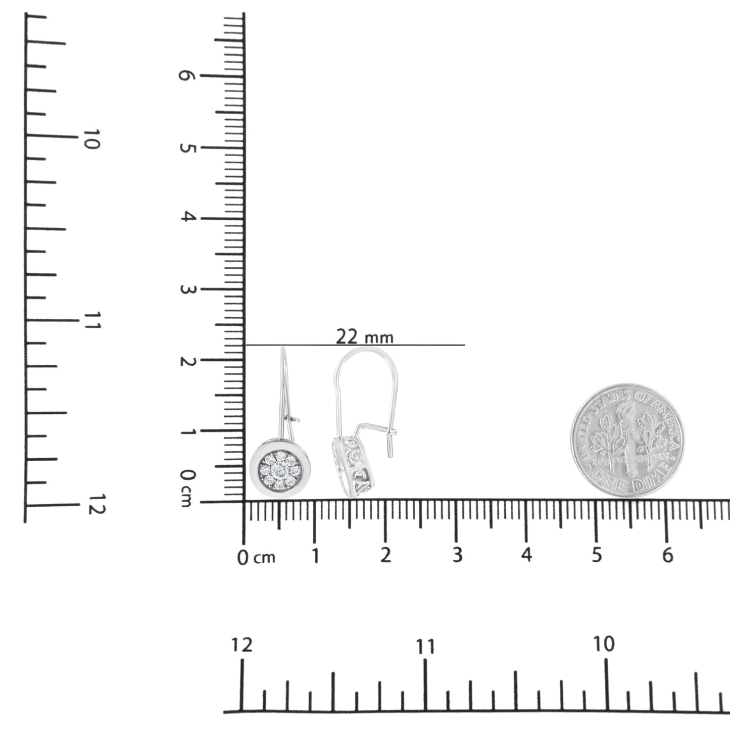 .925 Sterling Silver 5/8 cttw Lab Grown Diamond Cluster Earring (F-G Color, VS2-SI1 Clarity) WEM Support (www.WEM.support)