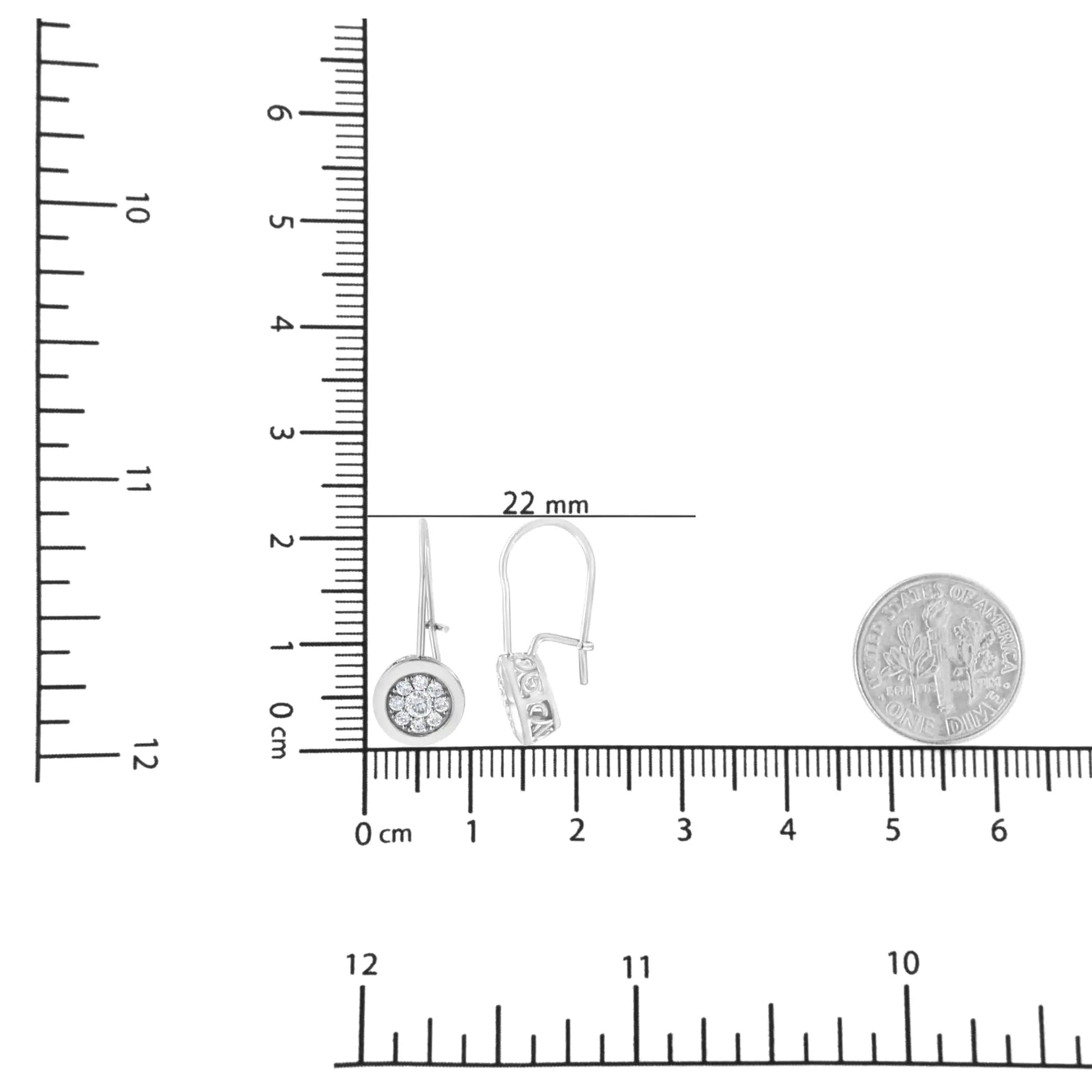 .925 Sterling Silver 5/8 cttw Lab Grown Diamond Cluster Earring (F-G Color, VS2-SI1 Clarity) WEM Support (www.WEM.support)