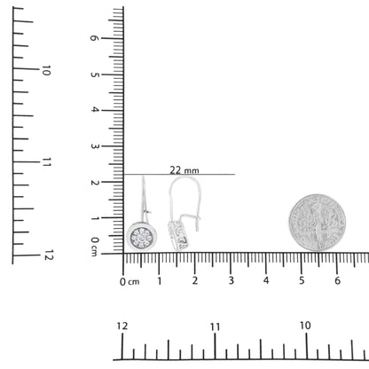 .925 Sterling Silver 5/8 cttw Lab Grown Diamond Cluster Earring (F-G Color, VS2-SI1 Clarity) WEM Support (www.WEM.support)