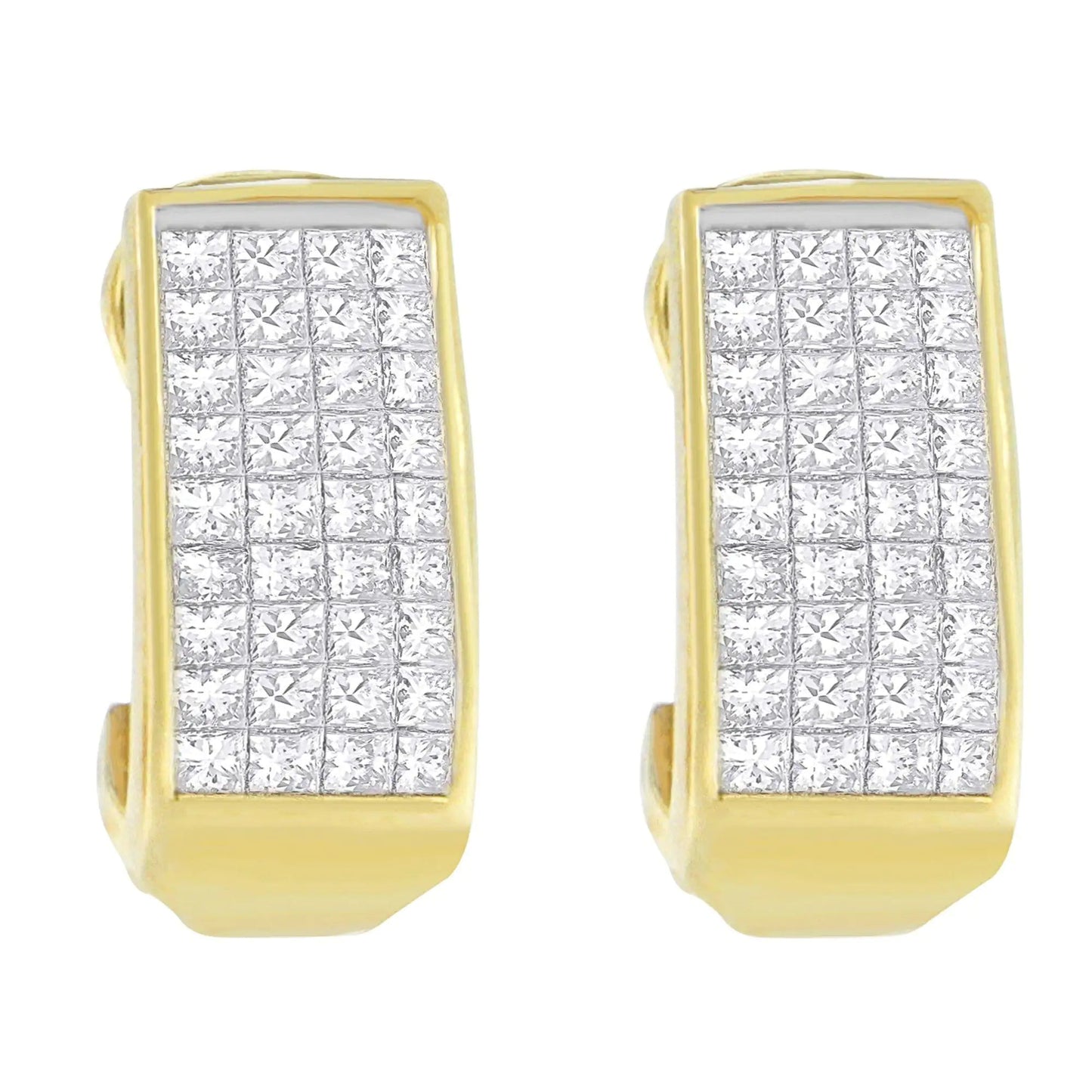 14K Yellow Gold 1 cttw Princess Cut Diamond Earrings (H-I, VS2-SI1) WEM Support (www.WEM.support)