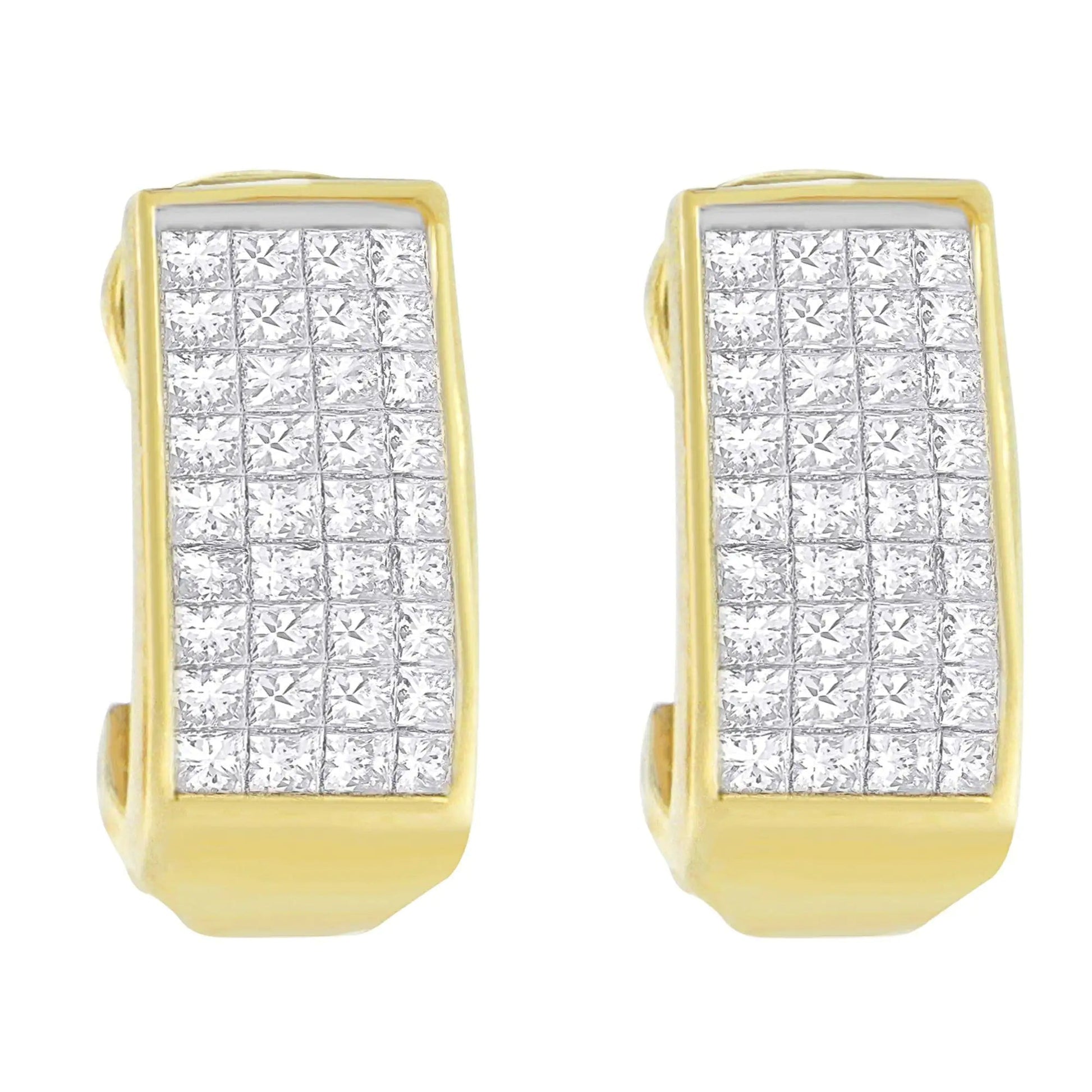 14K Yellow Gold 1 cttw Princess Cut Diamond Earrings (H-I, VS2-SI1) WEM Support (www.WEM.support)