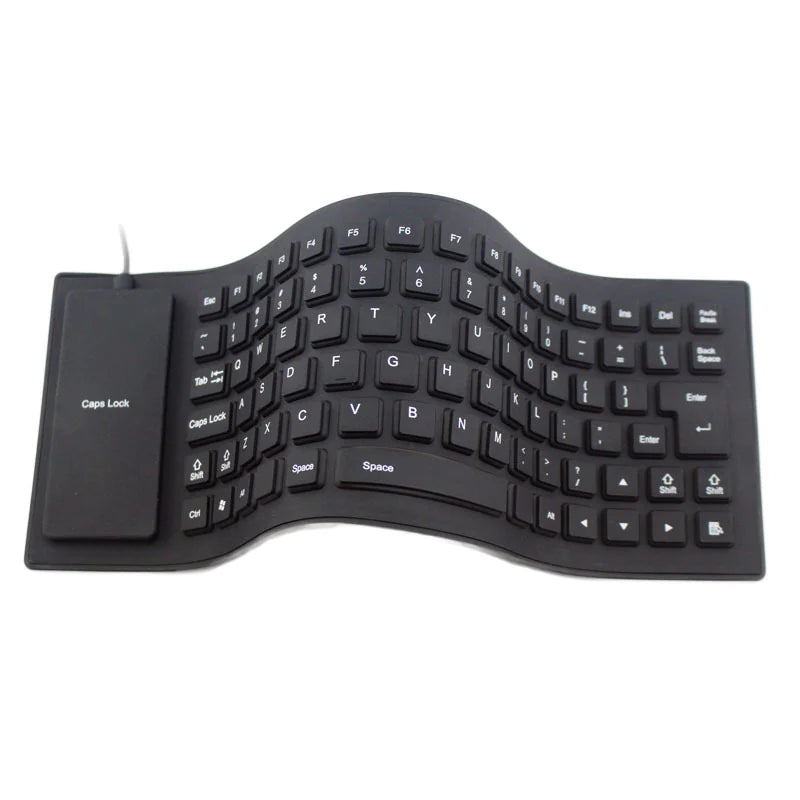 Waterproof Silicone Keyboard Foldable Flexible USB Dustproof DirtProof Full Size WEM Support (www.WEM.support)