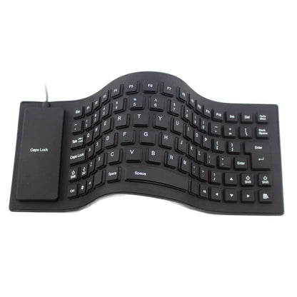 Waterproof Silicone Keyboard Foldable Flexible USB Dustproof DirtProof Full Size WEM Support (www.WEM.support)