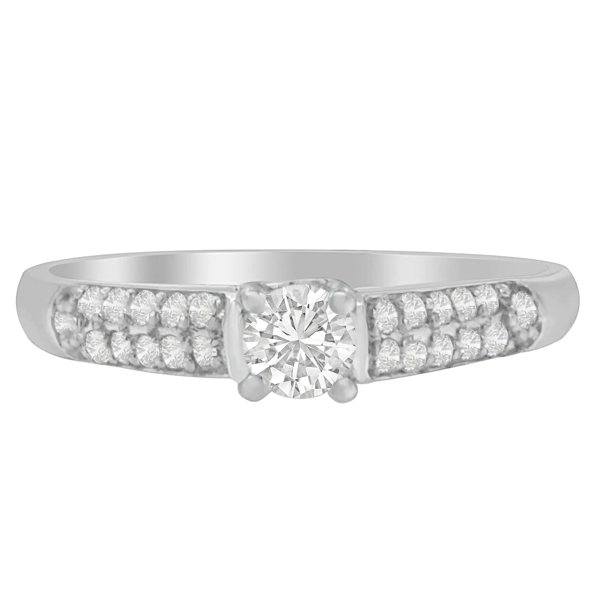 14K White Gold Round-Cut Diamond Ring (0.37 cttw, H-I Color, SI2-I1 Clarity) WEM Support (www.WEM.support)