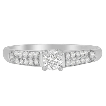 14K White Gold Round-Cut Diamond Ring (0.37 cttw, H-I Color, SI2-I1 Clarity) WEM Support (www.WEM.support)