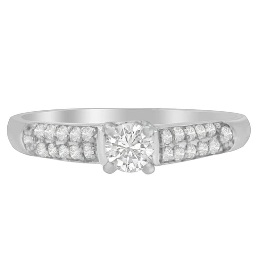 14K White Gold Round-Cut Diamond Ring (0.37 cttw, H-I Color, SI2-I1 Clarity) WEM Support (www.WEM.support)
