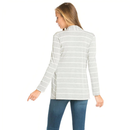 Stripe Cardigan -Grey WEM Support (www.WEM.support)