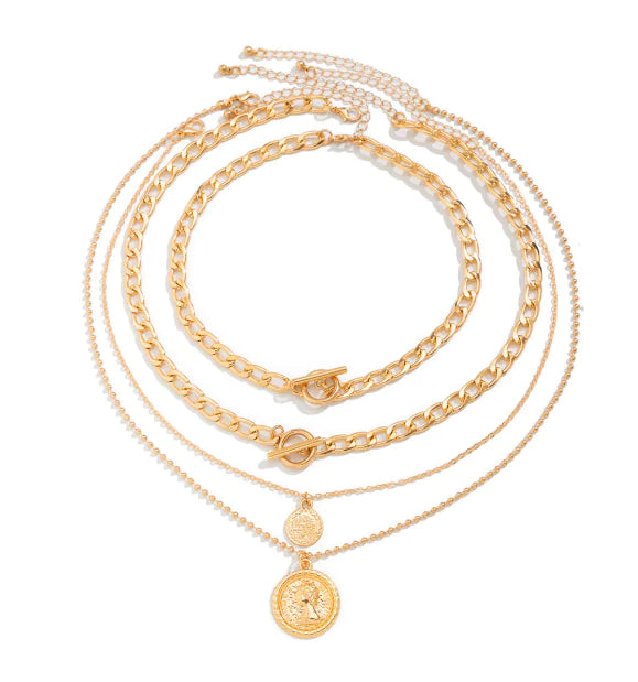 Electroplated Zinc Alloy Necklace Set HejK.com