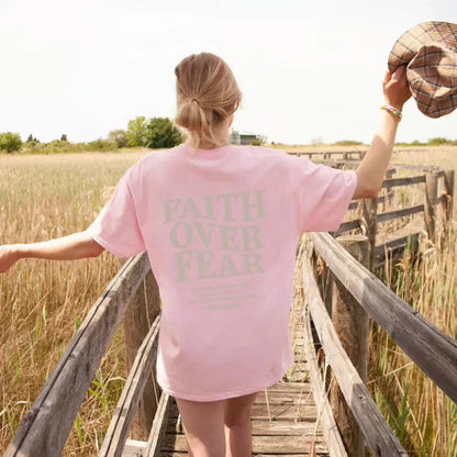 Letter Print Women's Casual Loose T-shirt WEM Support (www.WEM.support)