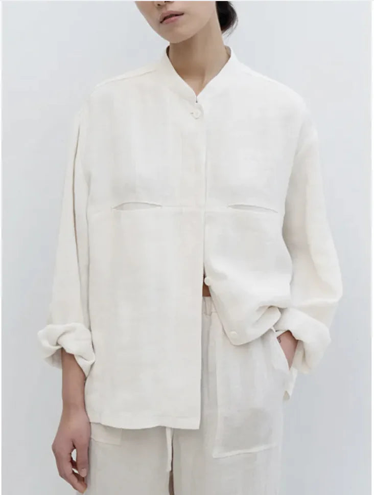 Women's Pure Linen Shirt WEM Support (www.WEM.support)