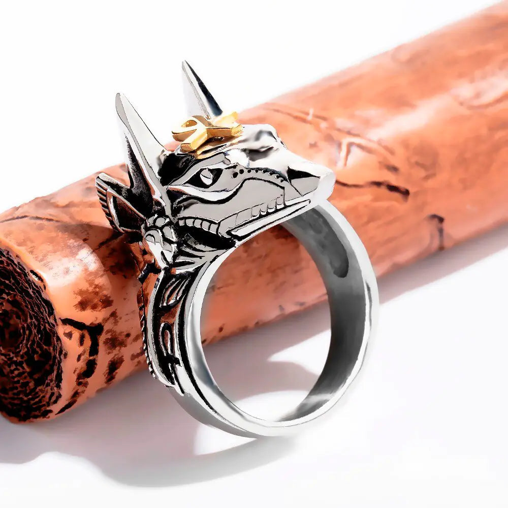 Anubis Wolf Handsome Ring For Men WEM Support (www.WEM.support)