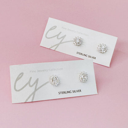 Flower Shape Moissanite Stud Earrings WEM Support (www.WEM.support)