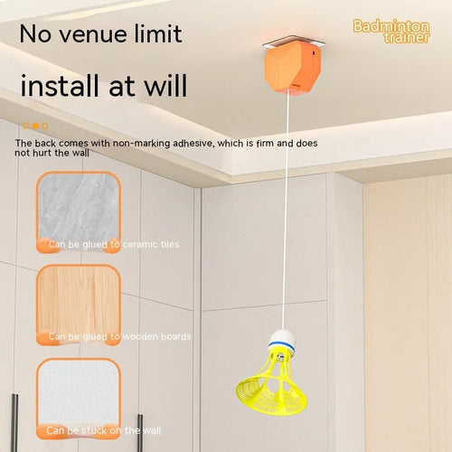 Badminton Racket Single Trainer with Automatic Rebound Swing WEM Support (www.WEM.support)