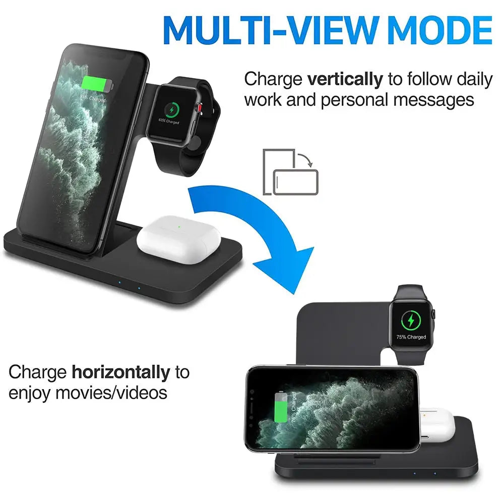 3In1 Wireless Fast Charger Dock Station WEM Support (www.WEM.support)