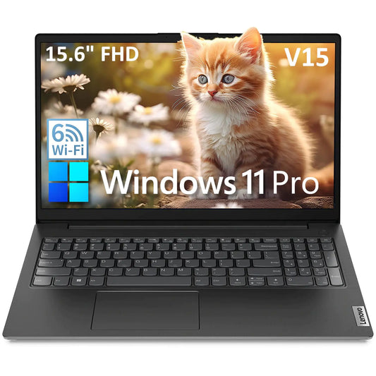 Lenovo V15 15.6" FHD Business Laptop Computer Intel Dual-Core Processor 16GB DDR4 RAM 256GB PCIe SSD WiFi 6 Bluetooth 5.2 RJ-45 Type-C HDMI Numeric Keypad Black Windows 11 Pro Befectoy
