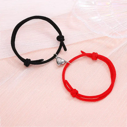 Simple Alloy Love Magnets Attracting Couple Bracelets WEM Support (www.WEM.support)