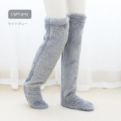 Over Knee High Fuzzy Winter Warm Socks WEM Support (www.WEM.support)