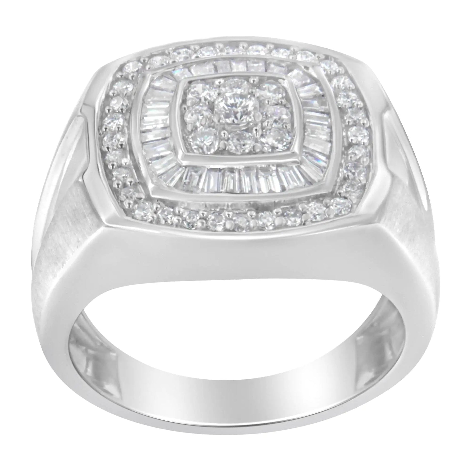 14K White Gold Men's Diamond Band Ring (1 cttw, H-I Color, SI1-I2 Clarity) WEM Support (www.WEM.support)