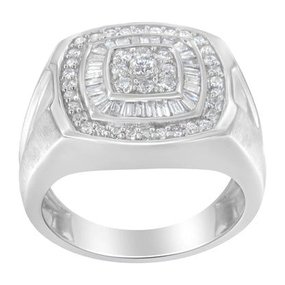 14K White Gold Men's Diamond Band Ring (1 cttw, H-I Color, SI1-I2 Clarity) WEM Support (www.WEM.support)