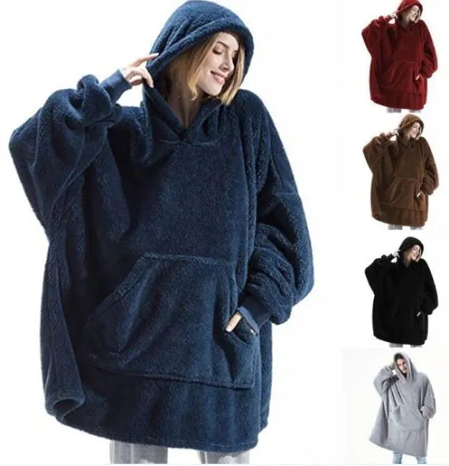 Comfortable Loose Double-Sided Fleece Thicker Wearable Blanket WEM Support (www.WEM.support)
