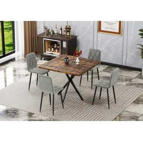 Square Dining Table, Mid Century Modern Square Dining Table For 4-6 Person, Coffee Table For Kitchen Dining Room, Office, Save Space WEM Support (www.WEM.support)